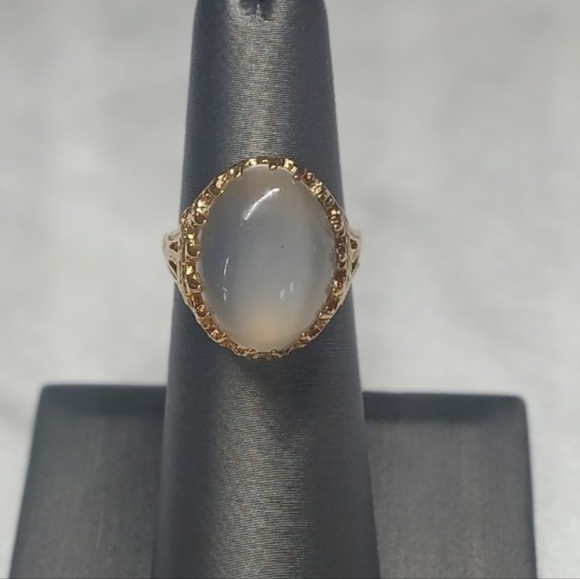 Unique, Gorgerous, Moonstone Antique Ring Sz 5. Gold plated over 925 SS - Picture 3 of 10